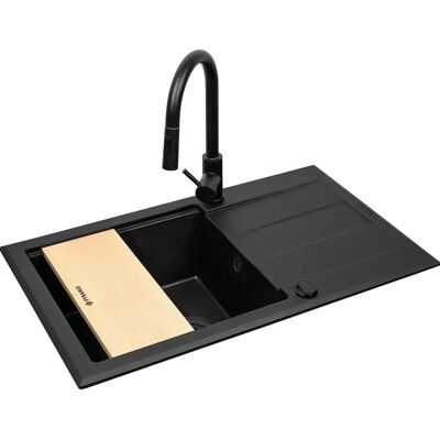 Pyramis Sparta Plus Lux Spüle & Black-Armatur-Set - Küchengerät Pyramis Sparta Plus Lux Spüle & Black-Armatur-Set - Küchengerät
