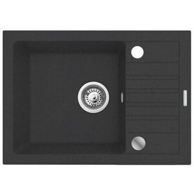 Fregadero Bali de Maidsinks - 62x44cm, Negro, Incluye Grifo Lungo Fregadero Bali de Maidsinks - 62x44cm, Negro, Incluye Grifo Lungo