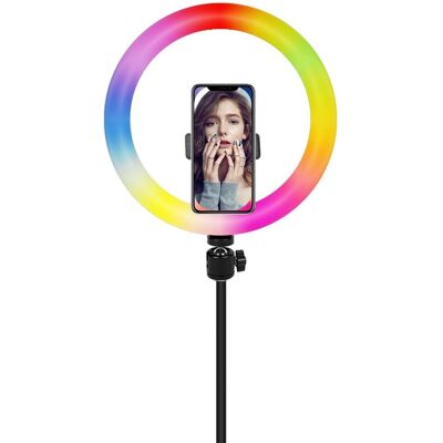Mozo RGB Gyűrű Lámpa 26cm - LED, állítható, Fekete Mozo RGB Gyűrű Lámpa 26cm - LED, állítható, Fekete