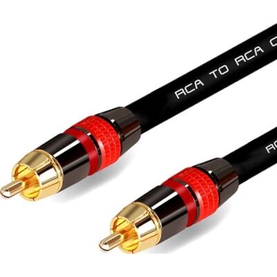 Mozo Fekete 3m RCA Hangkábel - Koaxiális, Aranyozott, Magas Minőség Mozo Fekete 3m RCA Hangkábel - Koaxiális, Aranyozott, Magas Minőség