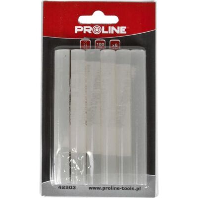 Proline Tools 42903 Accessoire pour pistolet à colle - Bâtons de colle, 11 mm, transparent, 6 pcs x 100 mm - Publicité Proline Tools 42903 Accessoire pour pistolet à colle - Bâtons de colle, 11 mm, transparent, 6 pcs x 100 mm - Publicité