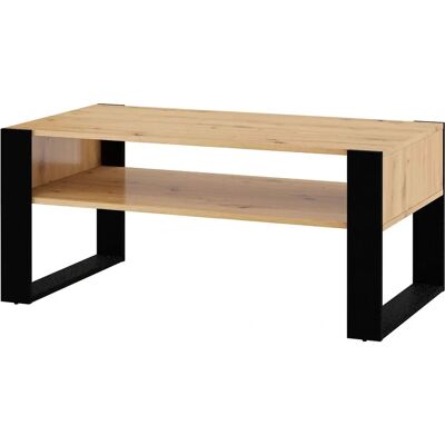BIM Furniture Nuka Couchtisch - Rustikaler Eichenlook mit Schwarzen Beinen BIM Furniture Nuka Couchtisch - Rustikaler Eichenlook mit Schwarzen Beinen