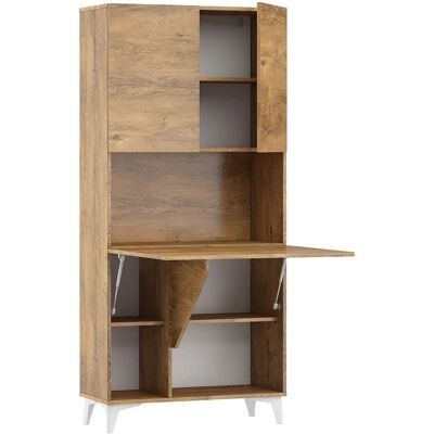 BIM FURNITURE - Schreibtisch mit Bücherregal - Faltbares Design, abschließbare Schränke, platzsparend BIM FURNITURE - Schreibtisch mit Bücherregal - Faltbares Design, abschließbare Schränke, platzsparend