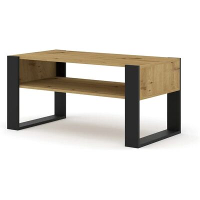 AKL FURNITURE PRIVATE Mondi Beige y Negro - Mesa de Café - 100x50x47 cm AKL FURNITURE PRIVATE Mondi Beige y Negro - Mesa de Café - 100x50x47 cm