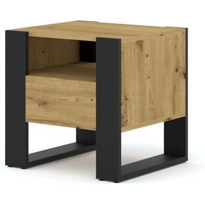 Mesa de Noche AKL FURNITURE PRIVATE Mondi Beige y Negro - Mesita Mesa de Noche AKL FURNITURE PRIVATE Mondi Beige y Negro - Mesita
