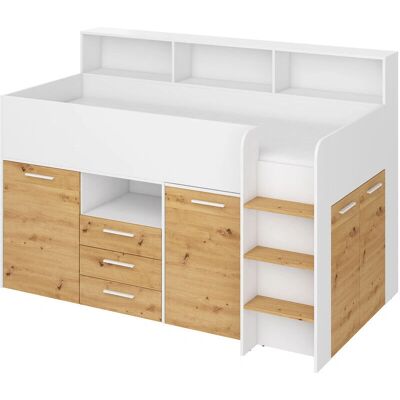 BIM FURNITURE NEO P Weiß Eiche Etagenbett mit Schreibtisch - Schlafzimmermöbel BIM FURNITURE NEO P Weiß Eiche Etagenbett mit Schreibtisch - Schlafzimmermöbel