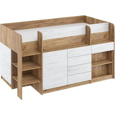 BIM FURNITURE SMILE L Weiß Braun Etagenbett mit Schreibtisch BIM FURNITURE SMILE L Weiß Braun Etagenbett mit Schreibtisch