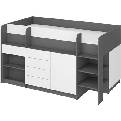 BIM FURNITURE Hochbett mit Schreibtisch und Stauraum - Kinderzimmermöbel BIM FURNITURE Hochbett mit Schreibtisch und Stauraum - Kinderzimmermöbel