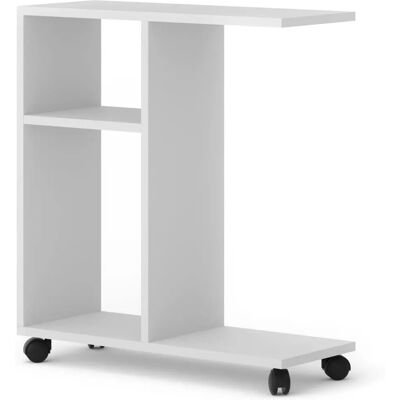 BIM FURNITURE Mobiles Beistelltisch mit Rädern - Weiß Matt BIM FURNITURE Mobiles Beistelltisch mit Rädern - Weiß Matt