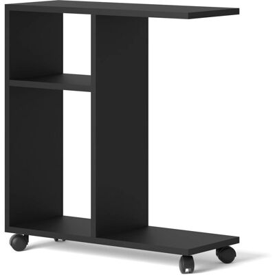 Bim Furniture - Mobiler Beistelltisch mit Rädern - Schwarz Matt - Beistelltisch Bim Furniture - Mobiler Beistelltisch mit Rädern - Schwarz Matt - Beistelltisch