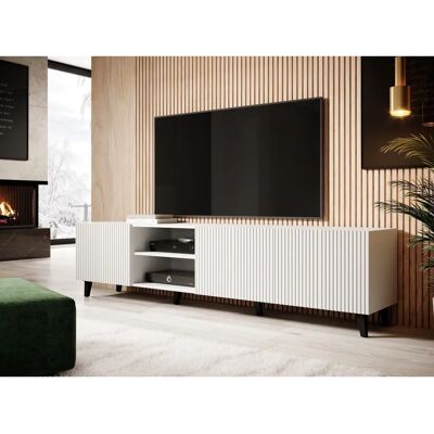 AKL FURNITURE PRIVATE Pafos TV-Schrank - Fräste Front - 200x40x52 cm AKL FURNITURE PRIVATE Pafos TV-Schrank - Fräste Front - 200x40x52 cm