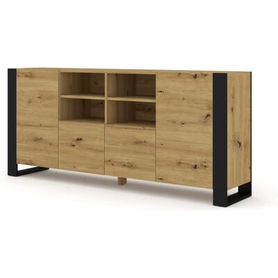 AKL FURNITURE PRIVATE Mondi - Roble negro - 188x40x84 cm - Cómoda AKL FURNITURE PRIVATE Mondi - Roble negro - 188x40x84 cm - Cómoda