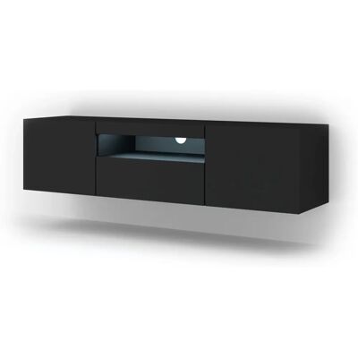 Mobile TV AKL FURNITURE PRIVATE Aura Led - Nero, 150x37x42cm Mobile TV AKL FURNITURE PRIVATE Aura Led - Nero, 150x37x42cm
