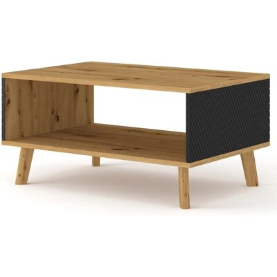 AKL FURNITURE PRIVATE Luxi Beige und Schwarz - Couchtisch - 90x60x45 cm AKL FURNITURE PRIVATE Luxi Beige und Schwarz - Couchtisch - 90x60x45 cm