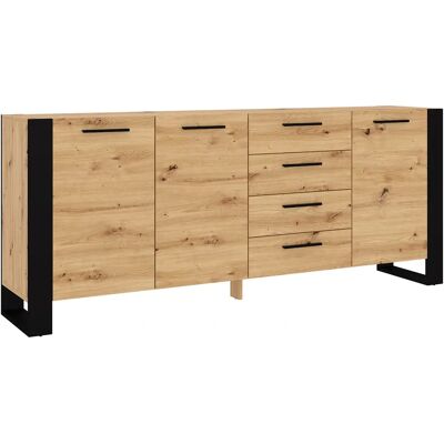 BIM FURNITURE Nuka Commode - Design moderne avec cadre noir - Publicité BIM FURNITURE Nuka Commode - Design moderne avec cadre noir - Publicité