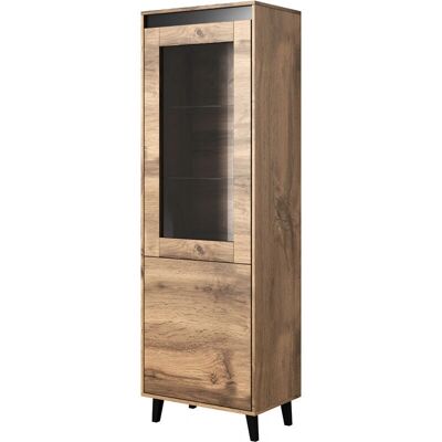 Vitrina AKL FURNITURE PRIVATE Nord Haya y Antracita - 60x38x183 cm Vitrina AKL FURNITURE PRIVATE Nord Haya y Antracita - 60x38x183 cm