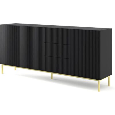 Furnlux Ravenna Kommode - 3 Türen, 3 Schubladen - Metallrahmen - 200x42x89cm Furnlux Ravenna Kommode - 3 Türen, 3 Schubladen - Metallrahmen - 200x42x89cm