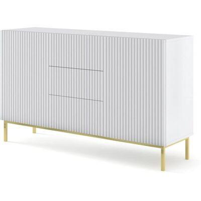 AKL FURNITURE PRIVATE RavennaB - Bianco e Doro - Legno ingegnerizzato - Credenza AKL FURNITURE PRIVATE RavennaB - Bianco e Doro - Legno ingegnerizzato - Credenza