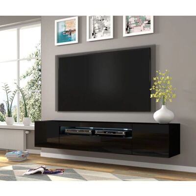 Mobili TV Aura Led - Nero Lucido - 200x37x42 cm Mobili TV Aura Led - Nero Lucido - 200x37x42 cm