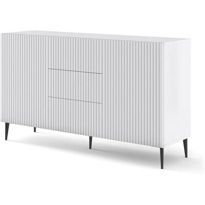 BIM FURNITURE Ravenna Weiß Moderner Kommode - 2 Schränke, 3 Schubladen BIM FURNITURE Ravenna Weiß Moderner Kommode - 2 Schränke, 3 Schubladen