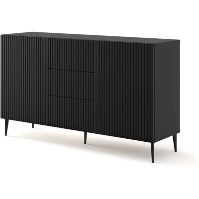 AKL FURNITURE PRIVATE RavennaB - 150x42x87cm - Cómoda negra moderna AKL FURNITURE PRIVATE RavennaB - 150x42x87cm - Cómoda negra moderna