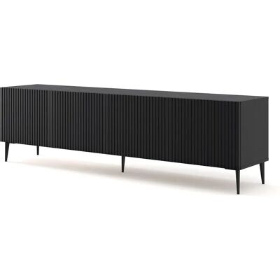 Mueble de TV Furnlux Ravenna - 4 Puertas - MDF Negro - 200cm Mueble de TV Furnlux Ravenna - 4 Puertas - MDF Negro - 200cm