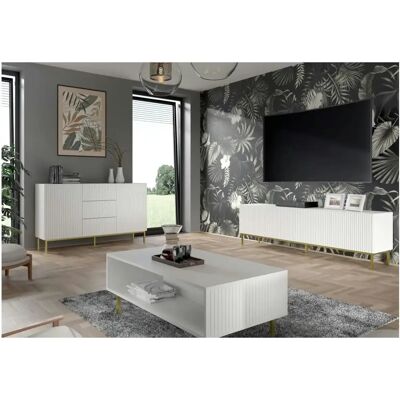 Mesa de centro RavennaB blanca y negra moderna - Mesa de café Mesa de centro RavennaB blanca y negra moderna - Mesa de café