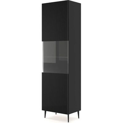 BIM Muebles Ravenna Negro Opaco Vitrina - Vitrina, 5 Estantes, Sistema Push BIM Muebles Ravenna Negro Opaco Vitrina - Vitrina, 5 Estantes, Sistema Push