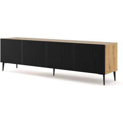 Mueble de TV RavennaB Beige y Negro - 200x42x56 cm Mueble de TV RavennaB Beige y Negro - 200x42x56 cm