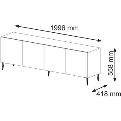 Mueble de TV RavennaC Blanco y Negro - AKL FURNITURE PRIVATE Mueble de TV RavennaC Blanco y Negro - AKL FURNITURE PRIVATE