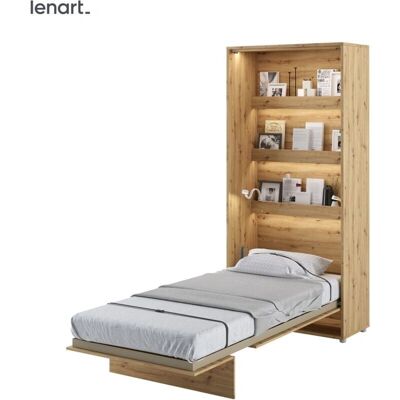 BIM FURNITURE Lenart Cama Plegable - 90x200 - Cama Plegable en Blanco y Roble BIM FURNITURE Lenart Cama Plegable - 90x200 - Cama Plegable en Blanco y Roble