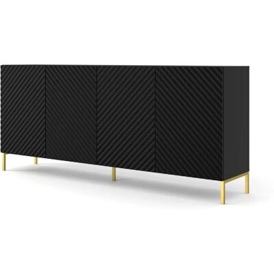 AKL FURNITURE PRIVATE Surf - Negro y Dorado - Madera de Ingeniería - 200x42x87 cm - Cómoda AKL FURNITURE PRIVATE Surf - Negro y Dorado - Madera de Ingeniería - 200x42x87 cm - Cómoda