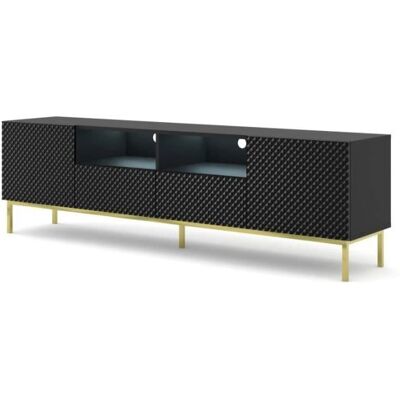 Mueble de TV AKL Furniture - RTV200 2d2s - 200x42x58 cm - Negro y Dorado Mueble de TV AKL Furniture - RTV200 2d2s - 200x42x58 cm - Negro y Dorado