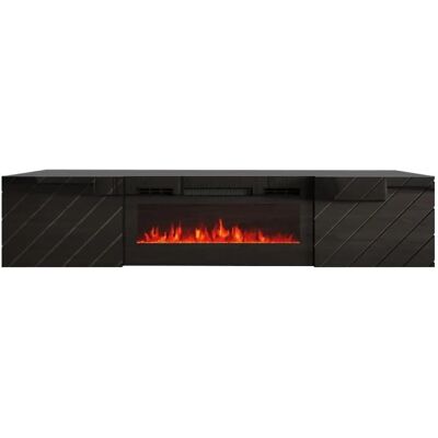 Mueble de TV Roxy 183 cm suspendido con chimenea eléctrica - Muebles de TV Mueble de TV Roxy 183 cm suspendido con chimenea eléctrica - Muebles de TV