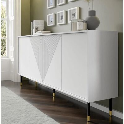 Petits-Meubles Woody Blanco Buffet de 4 puertas - Buffet Petits-Meubles Woody Blanco Buffet de 4 puertas - Buffet