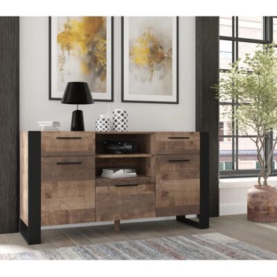 BIM FURNITURE Nuka 155cm Chêne Rustique Commode - Mobilier Chambre - Publicité BIM FURNITURE Nuka 155cm Chêne Rustique Commode - Mobilier Chambre - Publicité