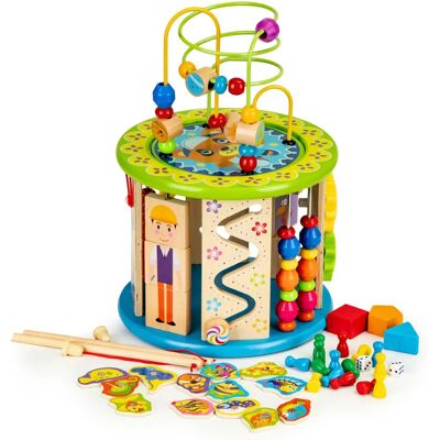 ECOTOYS Edukacyjny Drewniany Klocek - Kształt, Rybołówstwo, Labirynt ECOTOYS Edukacyjny Drewniany Klocek - Kształt, Rybołówstwo, Labirynt