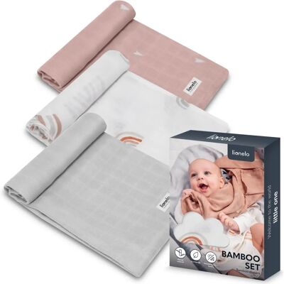 Lionelo Regnbågs Bambus Babyfilt & Blöjor Lionelo Regnbågs Bambus Babyfilt & Blöjor