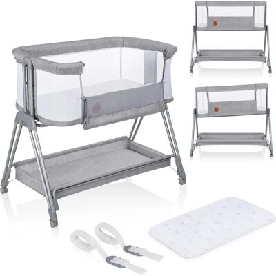Lionelo Luna - Baby Bed 2-in-1, Grey Concrete, Co-Sleeping & Standalone Lionelo Luna - Baby Bed 2-in-1, Grey Concrete, Co-Sleeping & Standalone