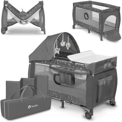 Cuna de Viaje Sven Plus Grey Concrete Lionelo - Plegable y con accesorios Cuna de Viaje Sven Plus Grey Concrete Lionelo - Plegable y con accesorios