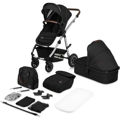 LIONELO Kinderwagen - 2-in-1 Amber Schwarz Silber LIONELO Kinderwagen - 2-in-1 Amber Schwarz Silber