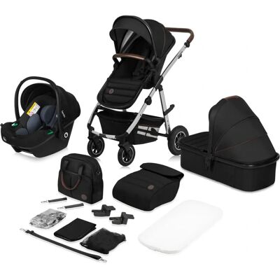 Lionelo Amber 3-in-1 - Passeggino multifunzione - Nero Argento Lionelo Amber 3-in-1 - Passeggino multifunzione - Nero Argento