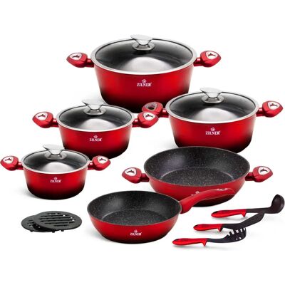 ZILNER Cherry Red Noir 15-elementowy zestaw naczyń ZILNER Cherry Red Noir 15-elementowy zestaw naczyń