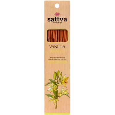 Encens Vanille Sattva - 15 Bâtons - Aromathérapie Holistique - Publicité Encens Vanille Sattva - 15 Bâtons - Aromathérapie Holistique - Publicité