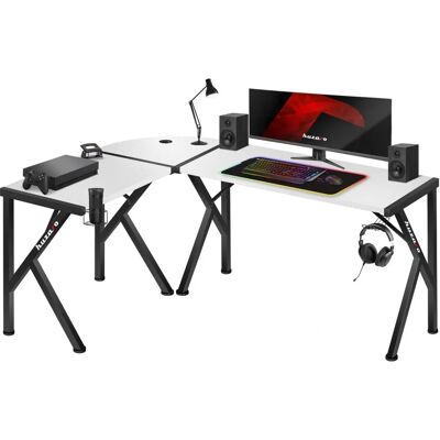 Huzaro Hero 6.3 Bureau de Gaming Blanc - En L, Fibre de Carbone, Hauteur Réglable - Publicité Huzaro Hero 6.3 Bureau de Gaming Blanc - En L, Fibre de Carbone, Hauteur Réglable - Publicité