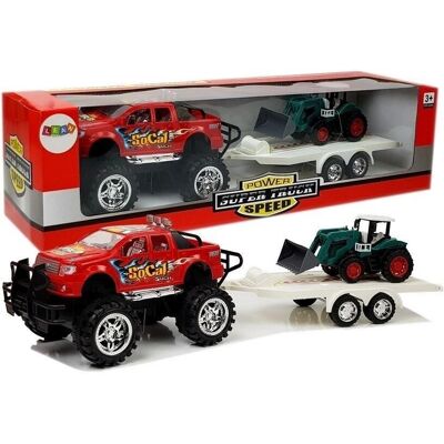 Zestaw Czerwonych Pojazdów Budowlanych Lean Toys - Samochody z Tarcia Zestaw Czerwonych Pojazdów Budowlanych Lean Toys - Samochody z Tarcia