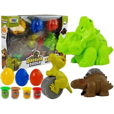 Lean Toys Pâte à Modeler Dinosaur - 12 pièces, 4 couleurs, Modèle de Dino Créatif - Publicité Lean Toys Pâte à Modeler Dinosaur - 12 pièces, 4 couleurs, Modèle de Dino Créatif - Publicité