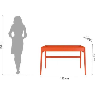LISA - Bureau - Orange - Hêtre - Desk - Publicité LISA - Bureau - Orange - Hêtre - Desk - Publicité