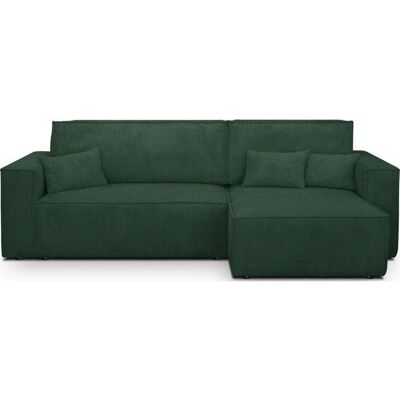 Livia - Canapé angle convertible réversible 4 places - Vert foncé velours - Canapé-lit - Publicité Livia - Canapé angle convertible réversible 4 places - Vert foncé velours - Canapé-lit - Publicité