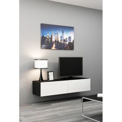 Mobili TV Cama Vigo140 Nero/Bianco Lucido Mobili TV Cama Vigo140 Nero/Bianco Lucido